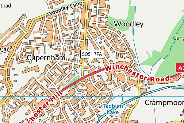 SO51 7PA map - OS VectorMap District (Ordnance Survey)