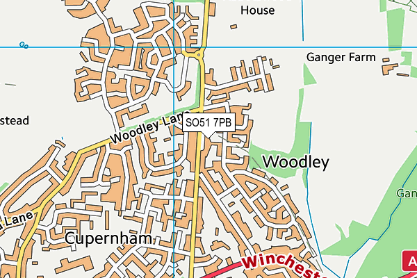 SO51 7PB map - OS VectorMap District (Ordnance Survey)