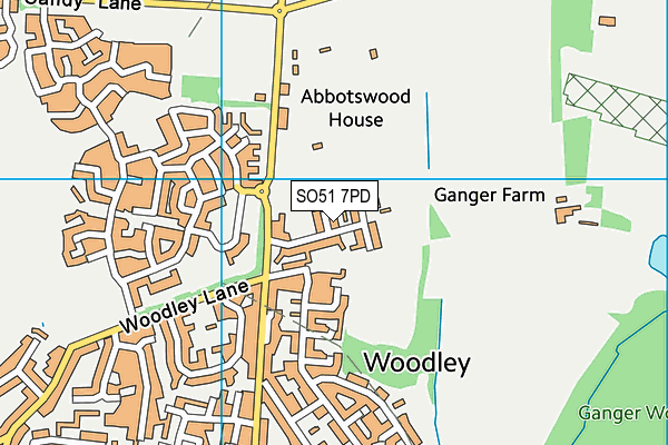 SO51 7PD map - OS VectorMap District (Ordnance Survey)