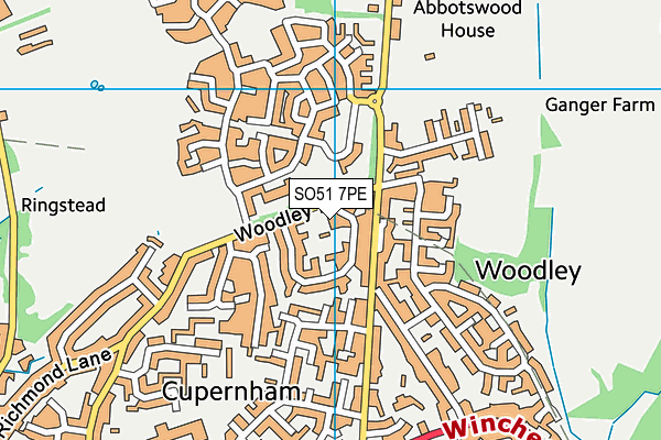 SO51 7PE map - OS VectorMap District (Ordnance Survey)