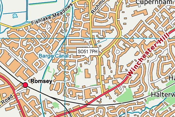 Romsey Primary School map (SO51 7PH) - OS VectorMap District (Ordnance Survey)