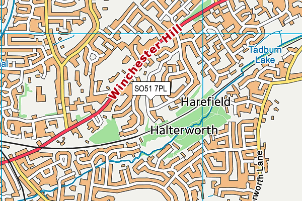 SO51 7PL map - OS VectorMap District (Ordnance Survey)