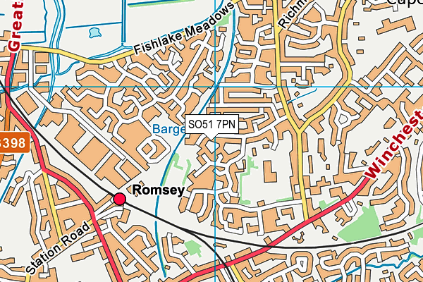 SO51 7PN map - OS VectorMap District (Ordnance Survey)