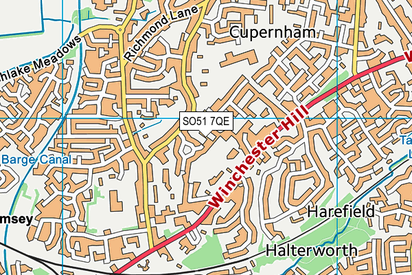 SO51 7QE map - OS VectorMap District (Ordnance Survey)