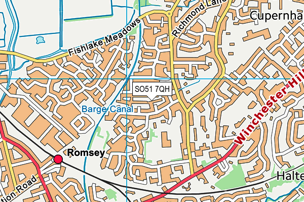 SO51 7QH map - OS VectorMap District (Ordnance Survey)