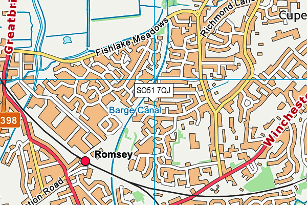 SO51 7QJ map - OS VectorMap District (Ordnance Survey)