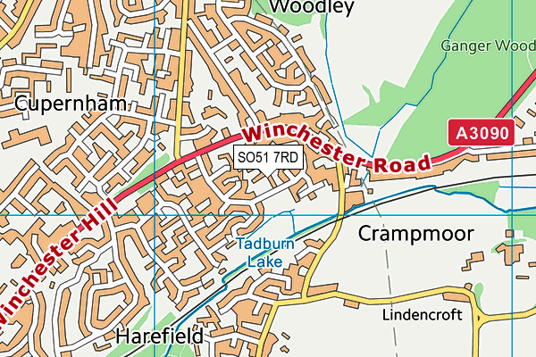 SO51 7RD map - OS VectorMap District (Ordnance Survey)