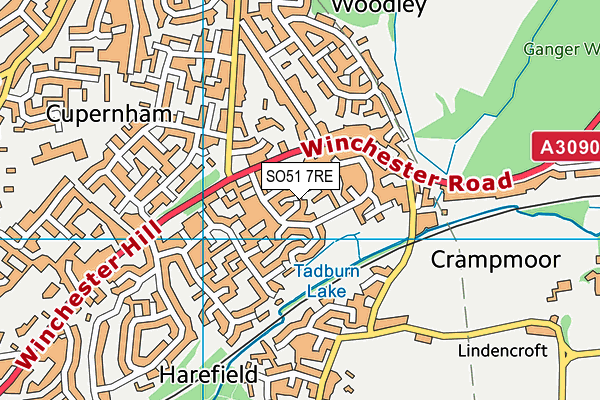 SO51 7RE map - OS VectorMap District (Ordnance Survey)