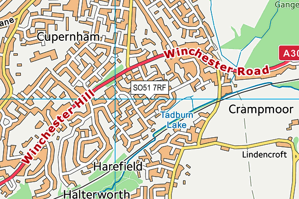 SO51 7RF map - OS VectorMap District (Ordnance Survey)