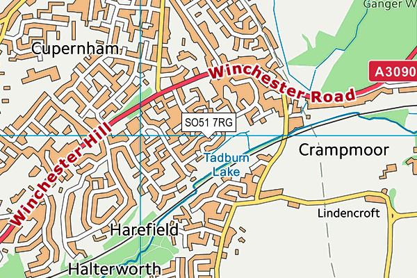 SO51 7RG map - OS VectorMap District (Ordnance Survey)