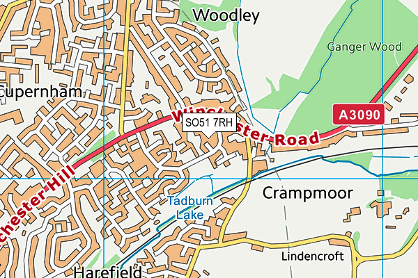 SO51 7RH map - OS VectorMap District (Ordnance Survey)