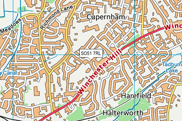 SO51 7RL map - OS VectorMap District (Ordnance Survey)