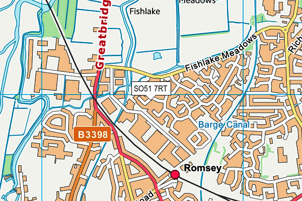 SO51 7RT map - OS VectorMap District (Ordnance Survey)