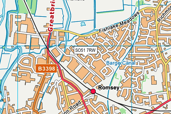 SO51 7RW map - OS VectorMap District (Ordnance Survey)