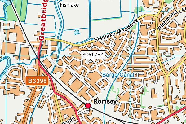 SO51 7RZ map - OS VectorMap District (Ordnance Survey)