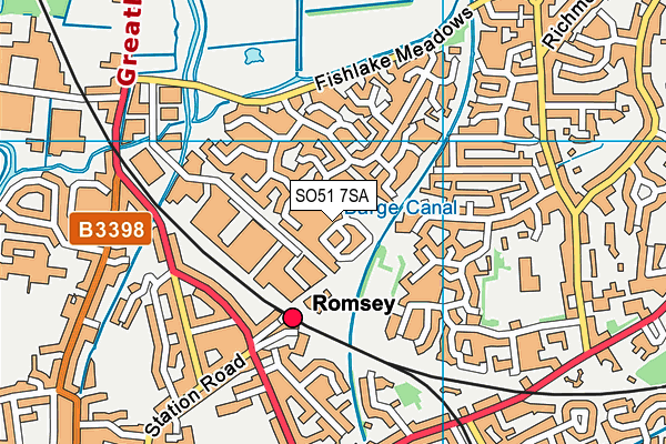 SO51 7SA map - OS VectorMap District (Ordnance Survey)