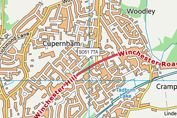 SO51 7TA map - OS VectorMap District (Ordnance Survey)