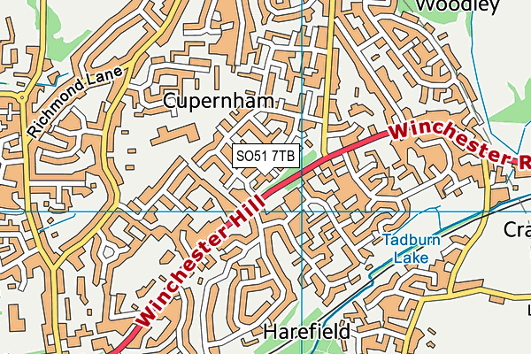 SO51 7TB map - OS VectorMap District (Ordnance Survey)