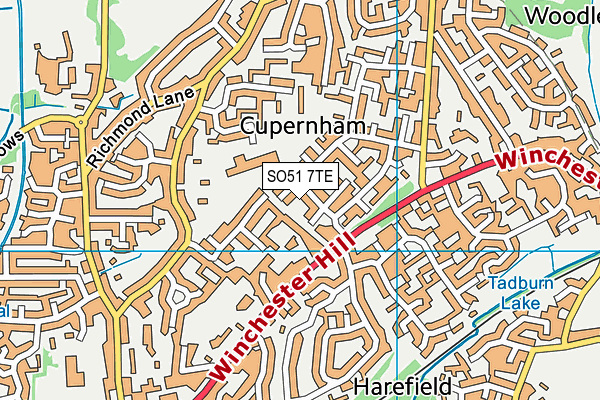 SO51 7TE map - OS VectorMap District (Ordnance Survey)