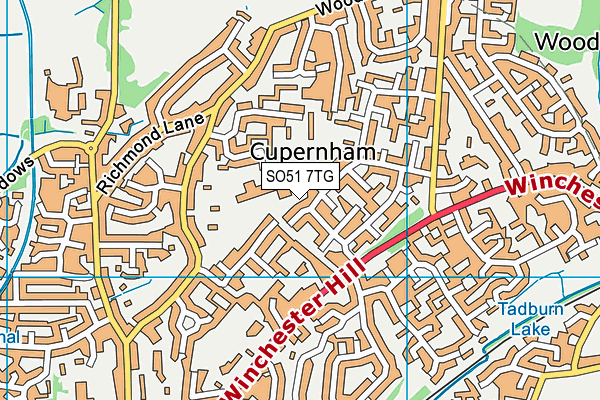 SO51 7TG map - OS VectorMap District (Ordnance Survey)