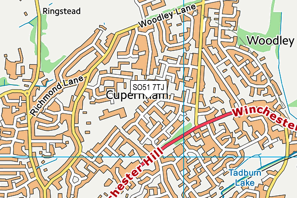 SO51 7TJ map - OS VectorMap District (Ordnance Survey)