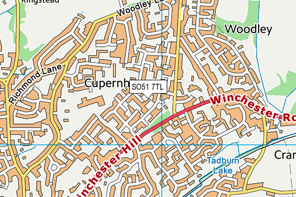 SO51 7TL map - OS VectorMap District (Ordnance Survey)