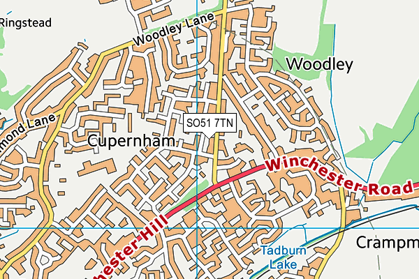 SO51 7TN map - OS VectorMap District (Ordnance Survey)