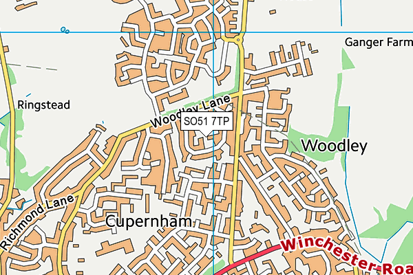 SO51 7TP map - OS VectorMap District (Ordnance Survey)