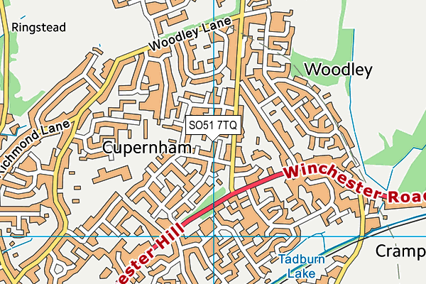 SO51 7TQ map - OS VectorMap District (Ordnance Survey)