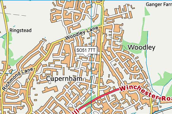 SO51 7TT map - OS VectorMap District (Ordnance Survey)