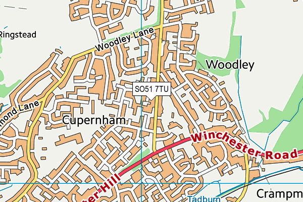 SO51 7TU map - OS VectorMap District (Ordnance Survey)