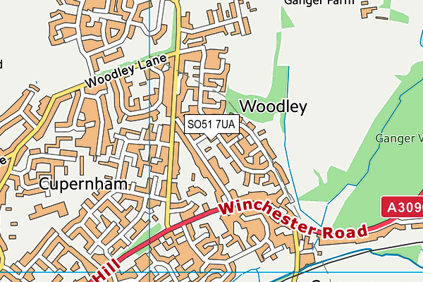 SO51 7UA map - OS VectorMap District (Ordnance Survey)