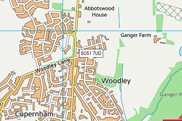 SO51 7UD map - OS VectorMap District (Ordnance Survey)