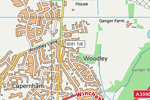 SO51 7UE map - OS VectorMap District (Ordnance Survey)