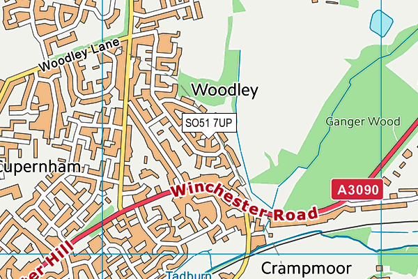 SO51 7UP map - OS VectorMap District (Ordnance Survey)