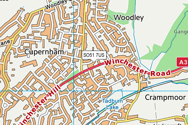 SO51 7US map - OS VectorMap District (Ordnance Survey)