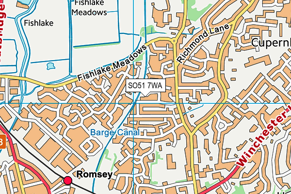 SO51 7WA map - OS VectorMap District (Ordnance Survey)