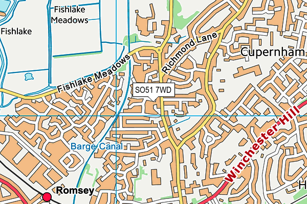 SO51 7WD map - OS VectorMap District (Ordnance Survey)