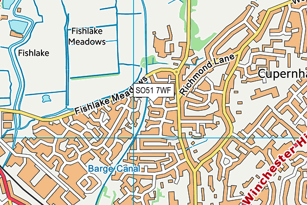 SO51 7WF map - OS VectorMap District (Ordnance Survey)