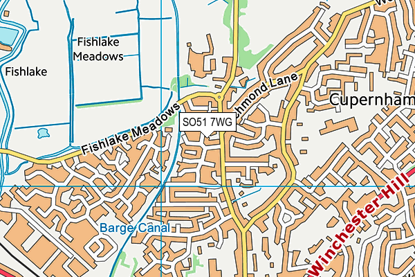 SO51 7WG map - OS VectorMap District (Ordnance Survey)