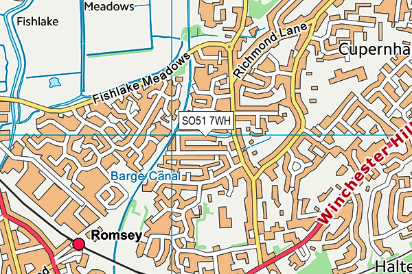 SO51 7WH map - OS VectorMap District (Ordnance Survey)