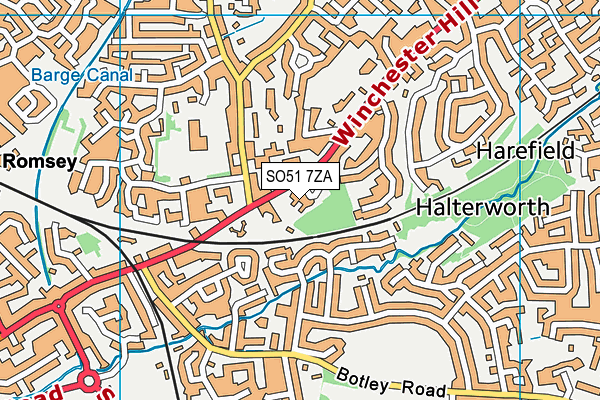 SO51 7ZA map - OS VectorMap District (Ordnance Survey)