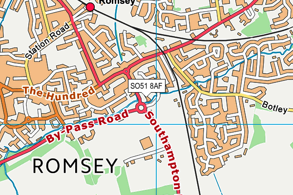Romsey Sports Centre map (SO51 8AF) - OS VectorMap District (Ordnance Survey)