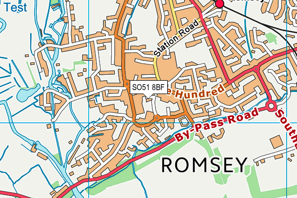 SO51 8BF map - OS VectorMap District (Ordnance Survey)