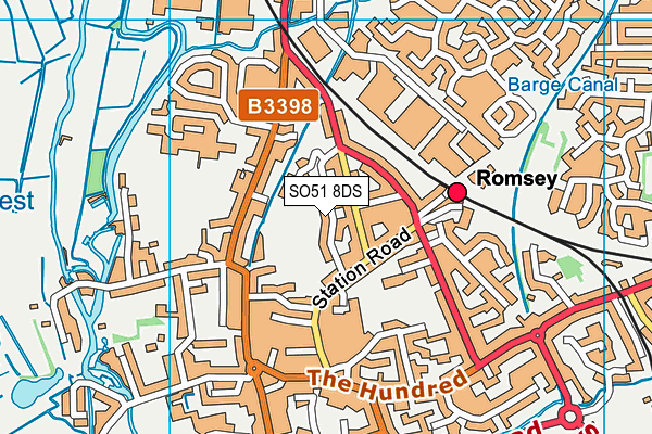 SO51 8DS map - OS VectorMap District (Ordnance Survey)