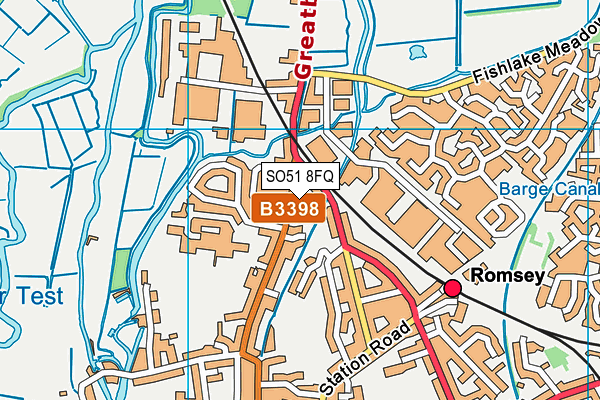 SO51 8FQ map - OS VectorMap District (Ordnance Survey)