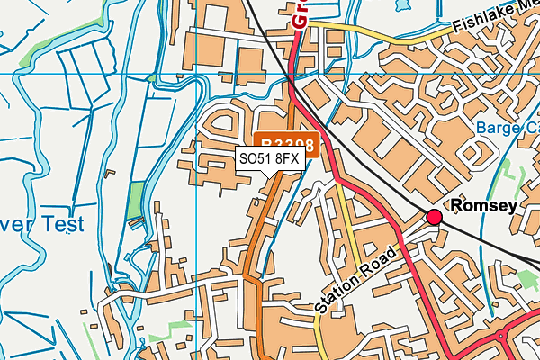 SO51 8FX map - OS VectorMap District (Ordnance Survey)