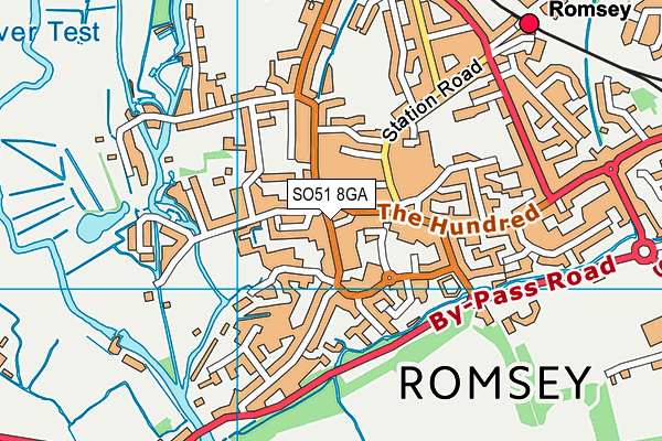 SO51 8GA map - OS VectorMap District (Ordnance Survey)