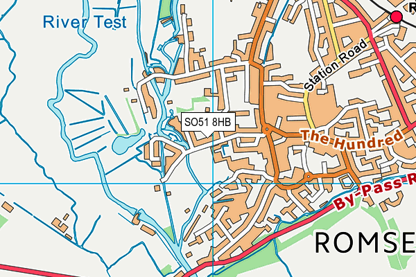War Memorial Park Romsey map (SO51 8HB) - OS VectorMap District (Ordnance Survey)