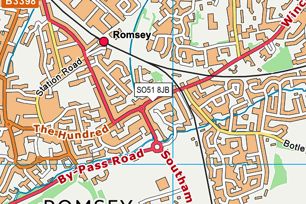 SO51 8JB map - OS VectorMap District (Ordnance Survey)